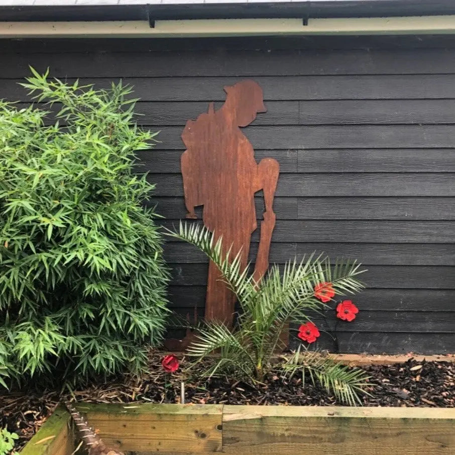 Rustic Warehouse Norfolk | Lifesize Rusty Metal Soldier Garden Statue