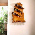 Olive Wood Rustic Shape three Bottles Holder,  wine bottles holder, bar accessories, gift