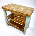 Olive Wood Table Butcher Block, Kitchen Butcher Block, small Kitchen island, Kitchen Table with 3 drawers