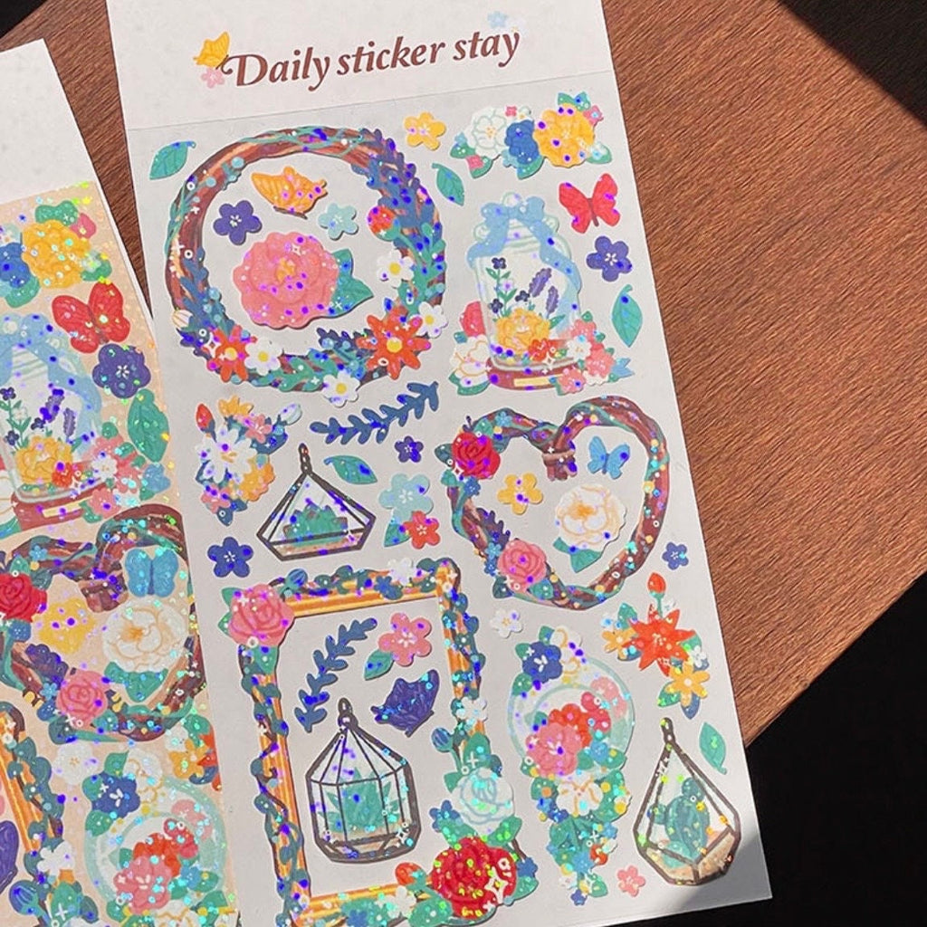 Flower Wreath Decorative Floral Stickers for Scrapbooking | LuLuFun