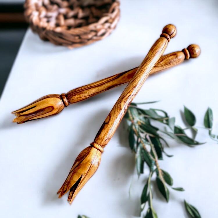Olive wood set for cheese lover, cheese board, small bowl, olive picker, cheese knife, wood mouse holder