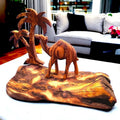 Hand Carved Olive Wood Camel Figurine Wooden Ornament