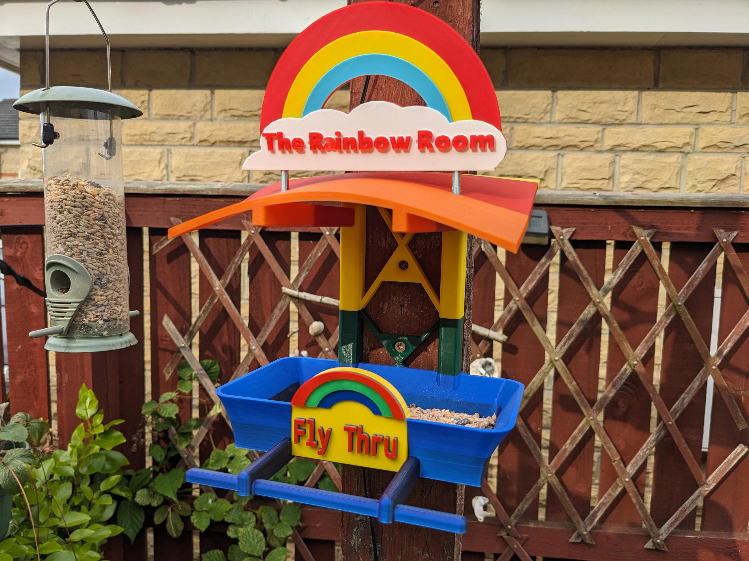 Chaddyverse Rainbow Garden Bird Feeding Station – 3D Printed Fly Thru