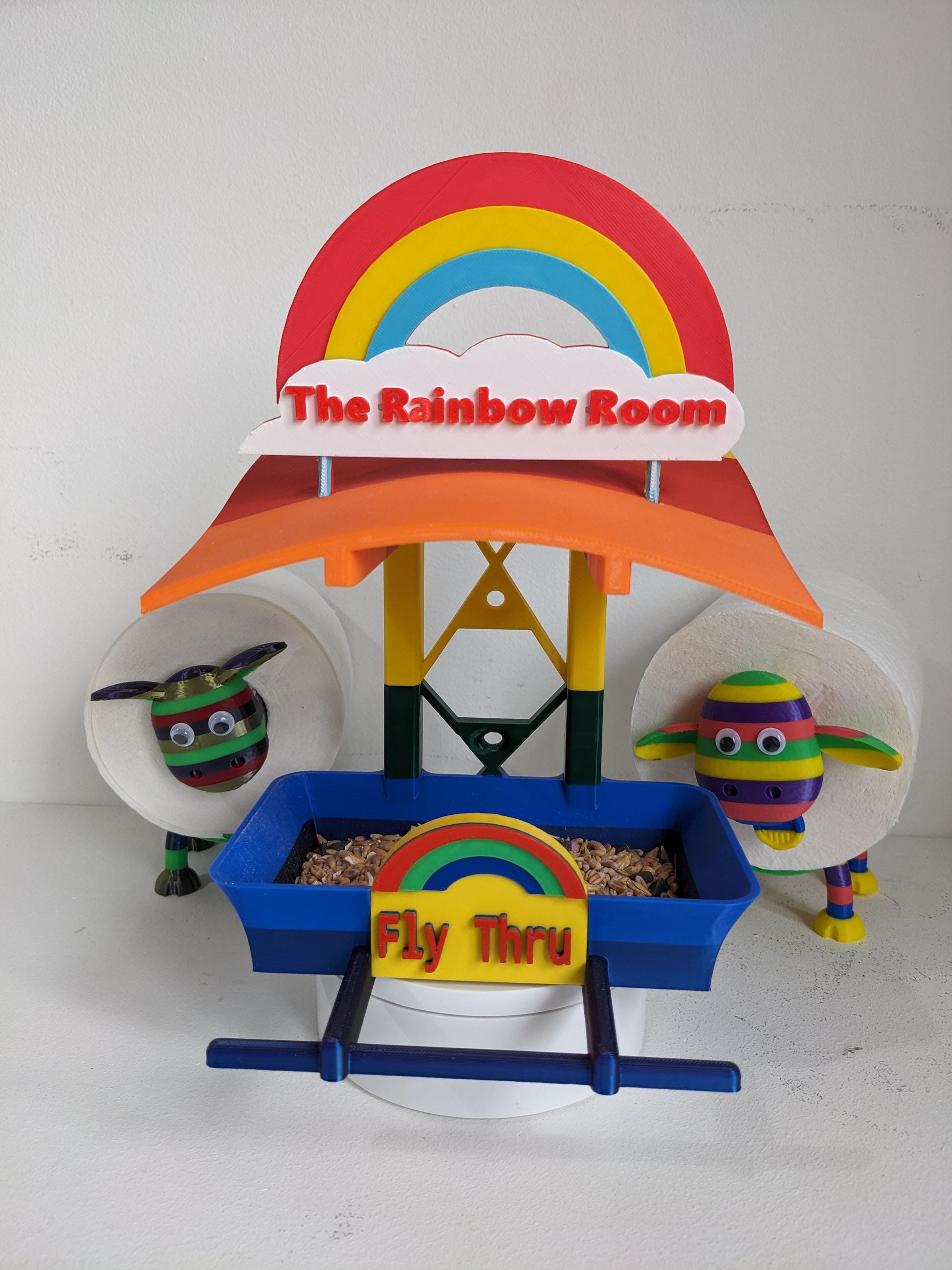 Chaddyverse Rainbow Garden Bird Feeding Station – 3D Printed Fly Thru
