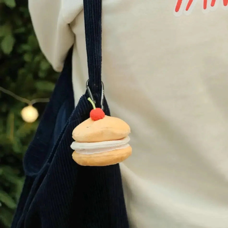 LuLuFun Studio Cherry Pancake Bag Charm – Kawaii Bread Plush Toy