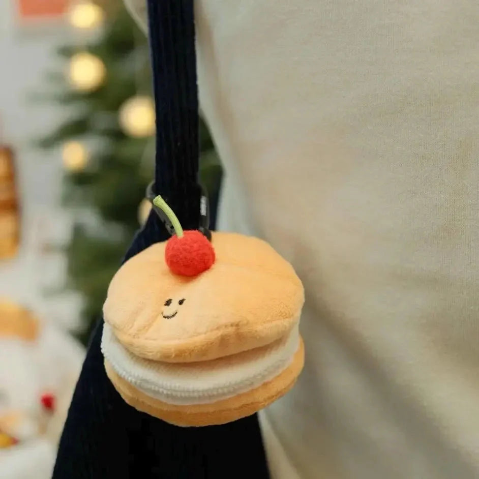 LuLuFun Studio Cherry Pancake Bag Charm – Kawaii Bread Plush Toy
