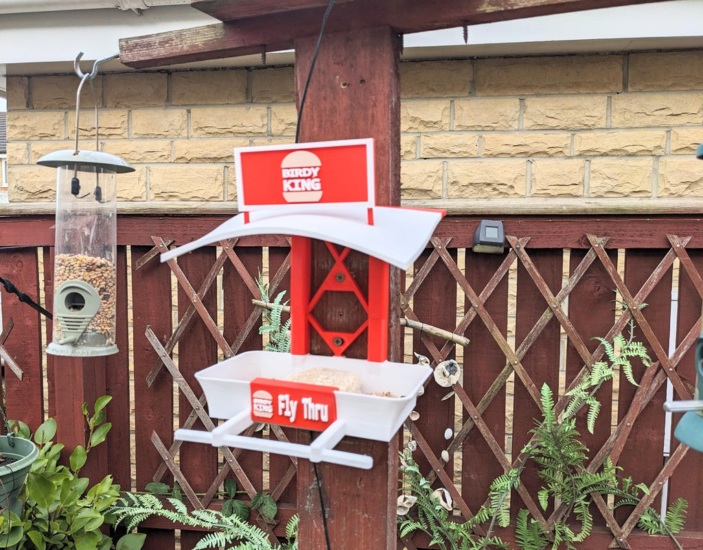 Chaddyverse Birdy King Fast Food Bird Feeder – Quirky Garden Decor