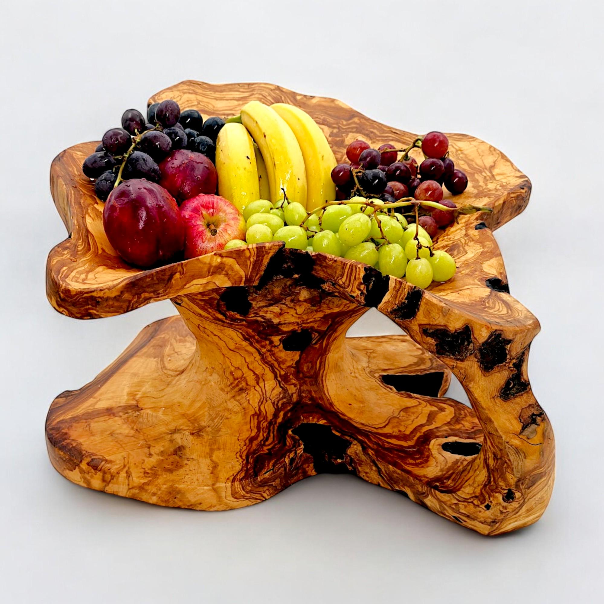 hand curved olive wood fruit bowl , unique piece, centrepieces