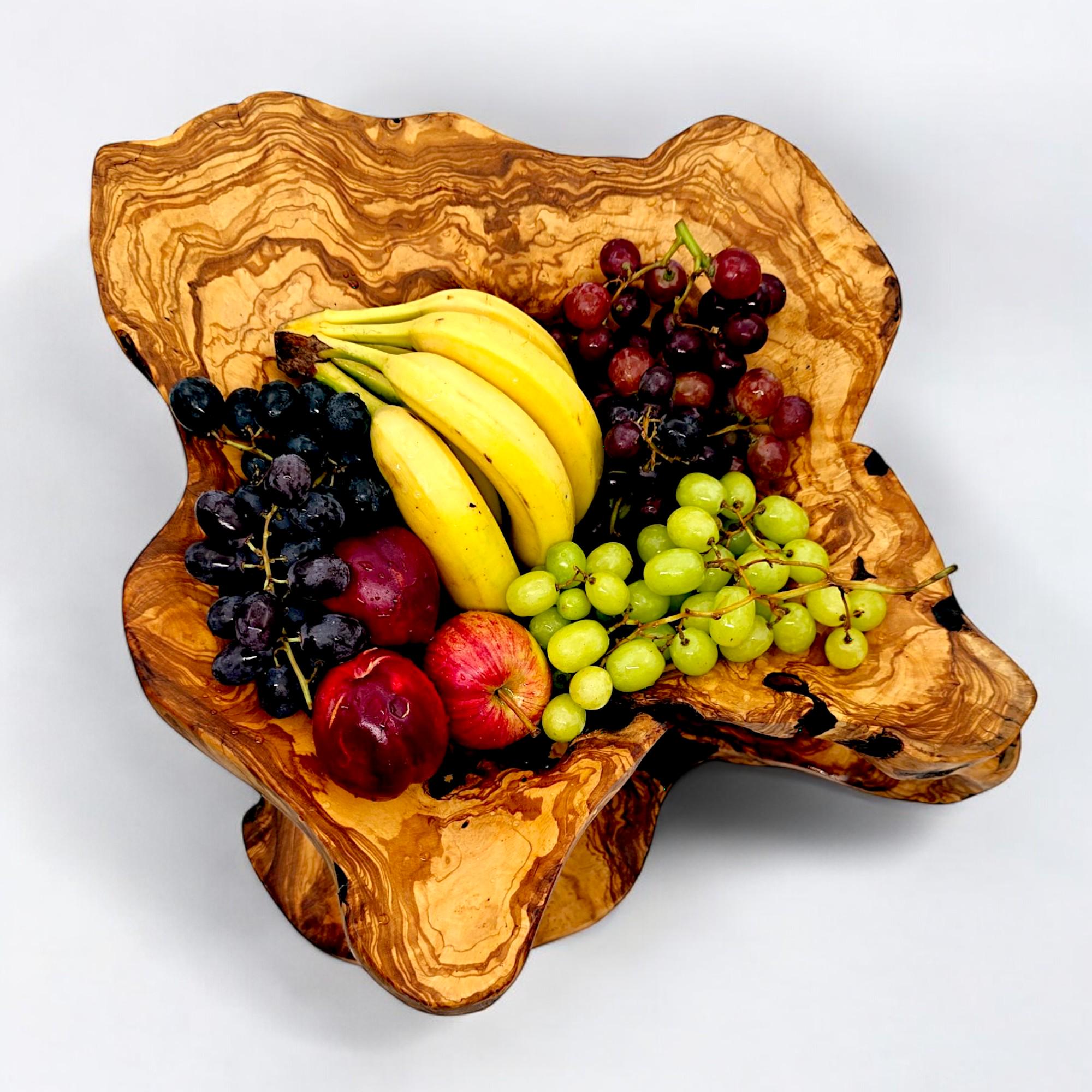 hand curved olive wood fruit bowl , unique piece, centrepieces