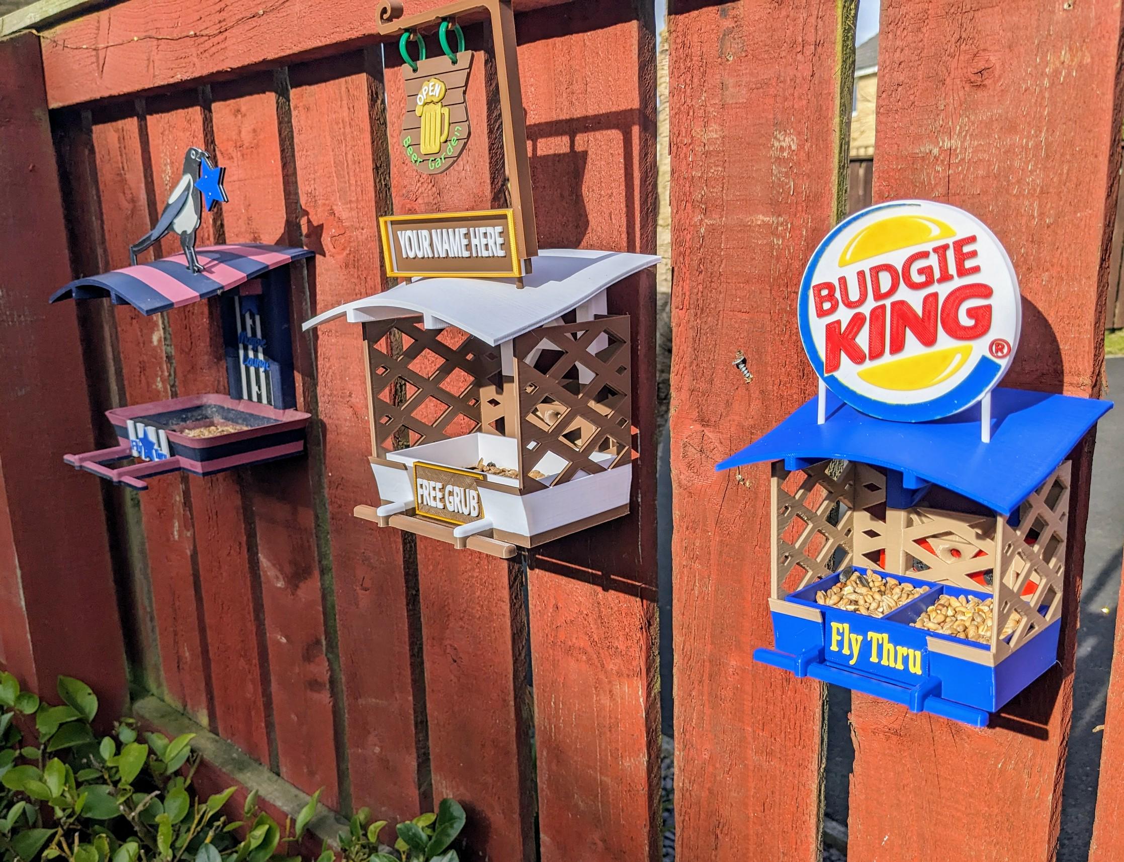 Personalized Pub Bird Feeder by Chaddyverse | Small 3D Printed Station
