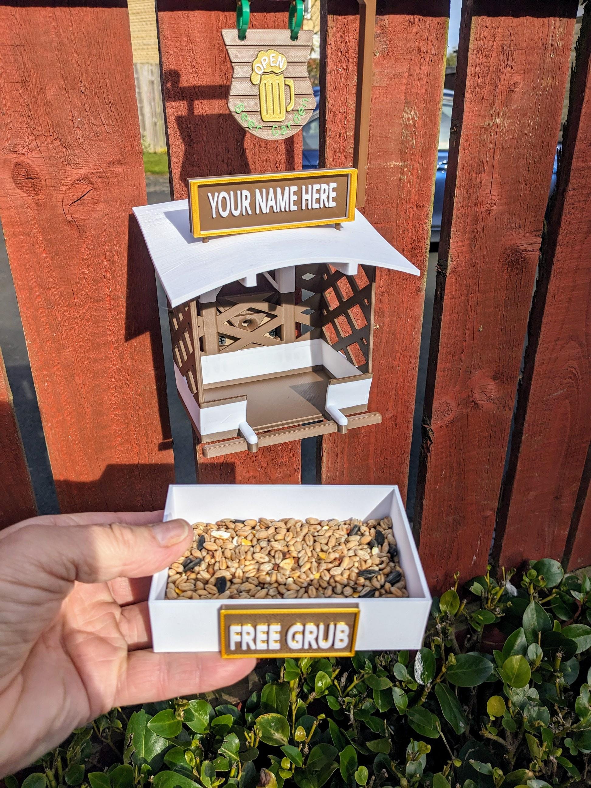 Personalized Pub Bird Feeder by Chaddyverse | Small 3D Printed Station