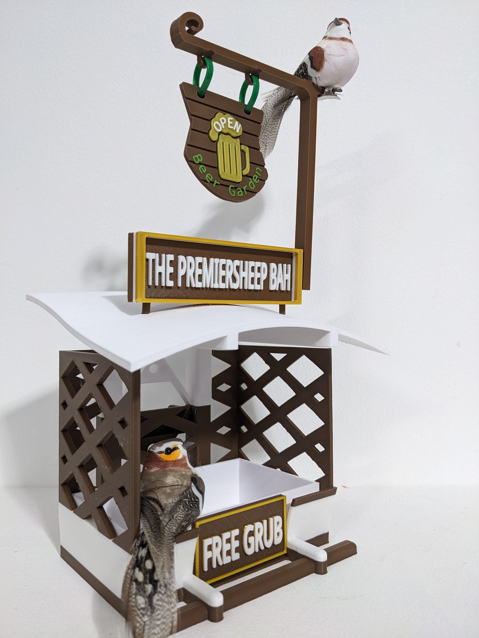 Personalized Pub Bird Feeder by Chaddyverse | Small 3D Printed Station