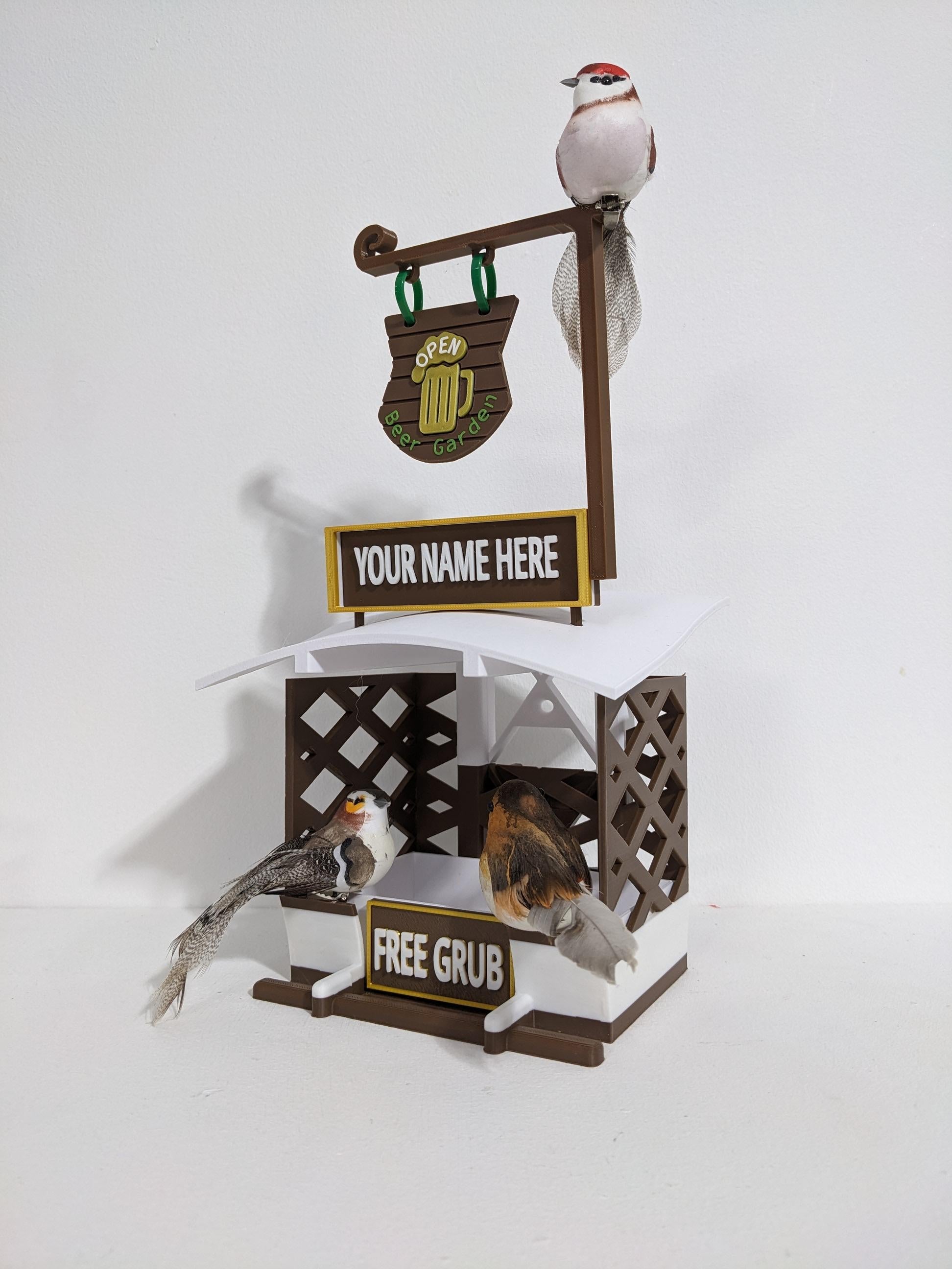 Personalized Pub Bird Feeder by Chaddyverse | Small 3D Printed Station