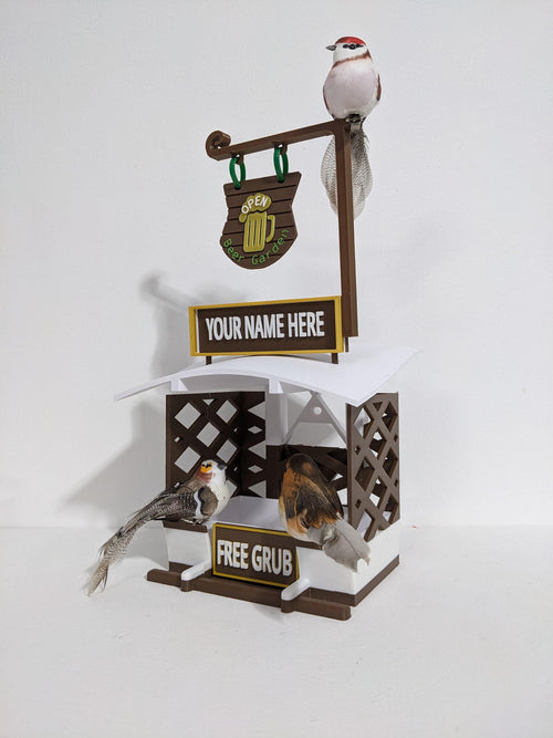 Personalized Pub Bird Feeder by Chaddyverse | Small 3D Printed Station