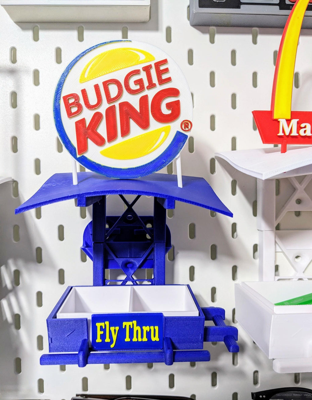 Chaddyverse Budgie King Fly Thru Bird Feeder | Ikea Skadis Compatible