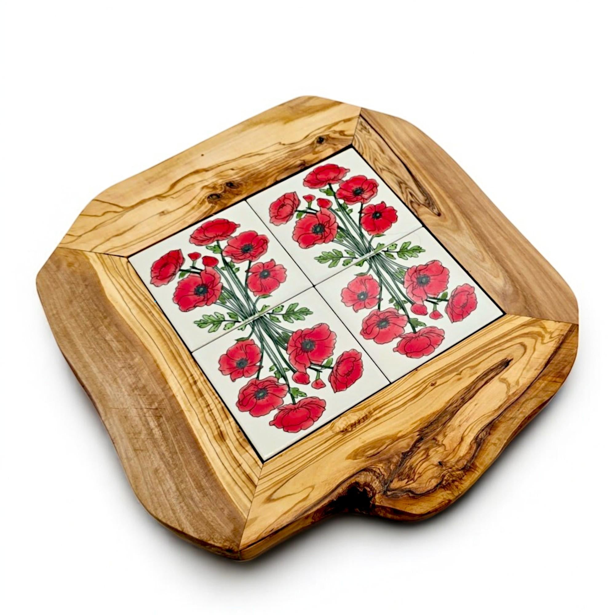 Olive Wood Medium Rustic Olive Wood Ceramic Tray, serving tray, natural, handmade, gift