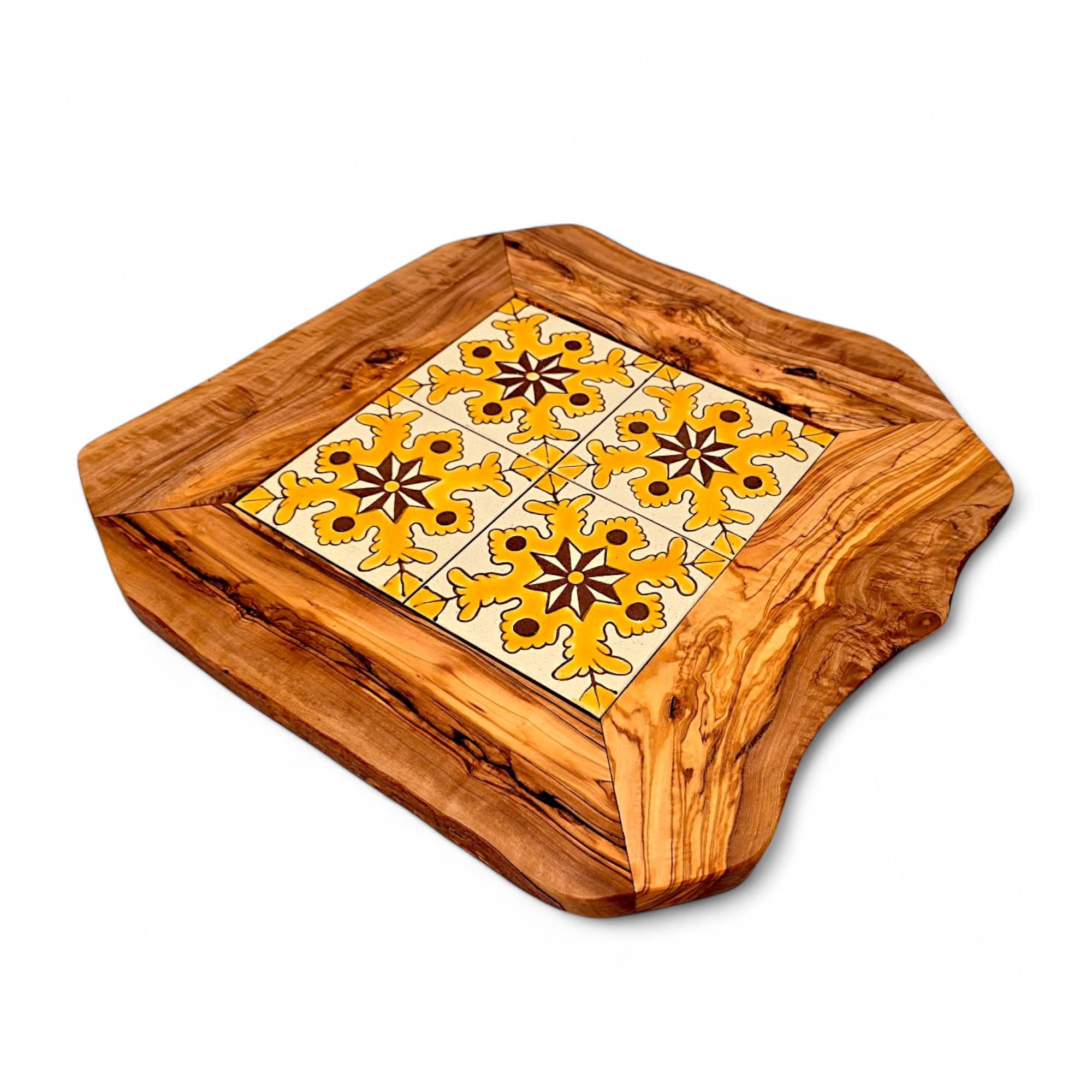 Olive Wood Medium Rustic Olive Wood Ceramic Tray, serving tray, natural, handmade, gift