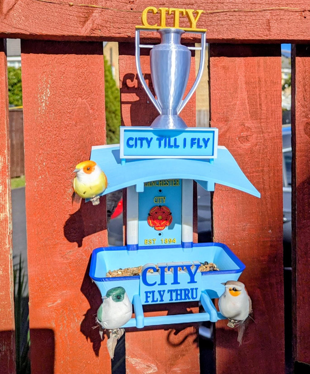 Chaddyverse Manchester City Bird Feeder – Sky Blue Football Fan Gift