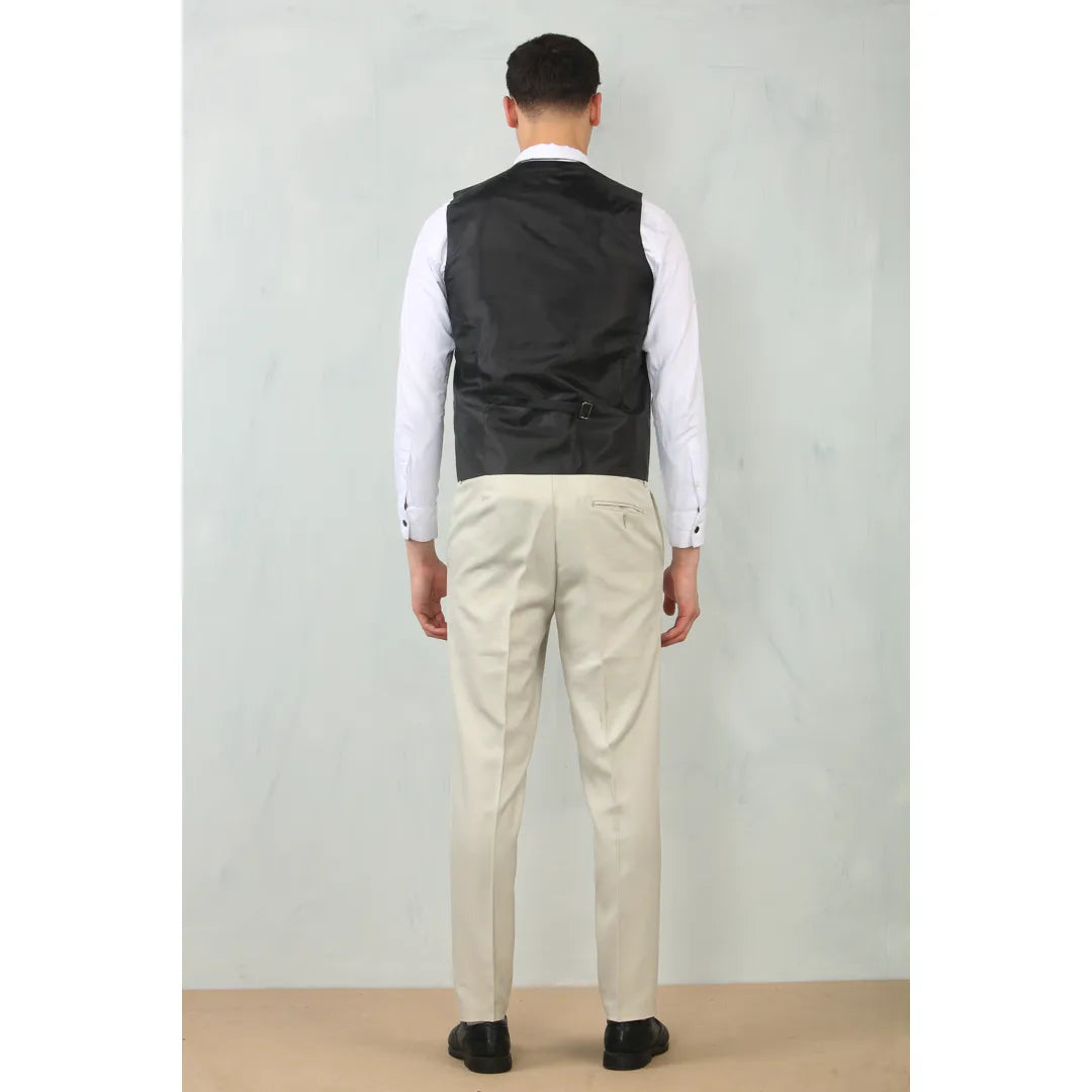 IM200 - Men's Cream Tailored Fit Wedding 3 Piece Suit