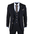 IM32 - Men's Black 3 Piece Tailored Fit Suit