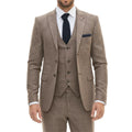 IM33 - Men's 3 Piece Brown Tailored Fit Suit