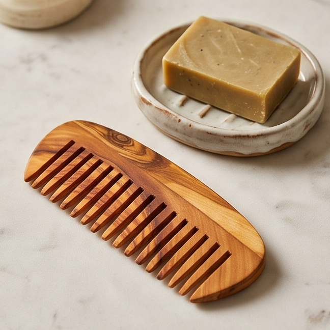 Olive Wood 14 Tine Hair Comb
