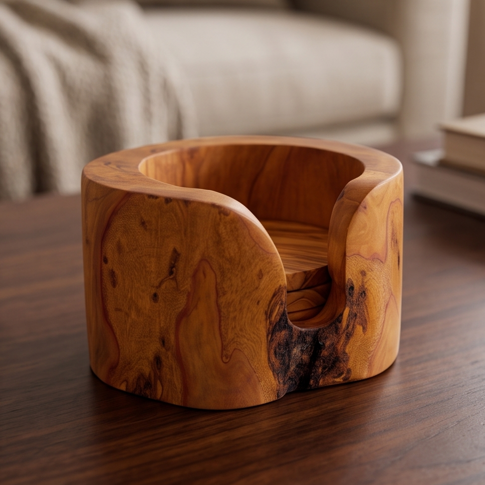 Coaster Set of 6 in Holder 12 cm