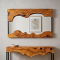 Hand made olive wood mirror and console table set