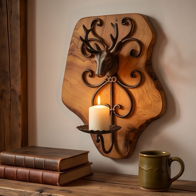 Wall Mounted Stag Candle Holder