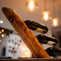 Olive Wood Round Bottle Holder 3 Holes, Wine Bottle Holder, bar accessories, wine lovers