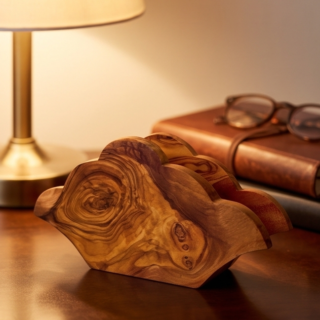 Olive Wood Classic Napkin Holder