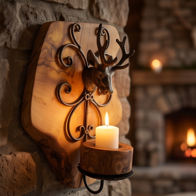 Wall Mounted Stag Candle Holder