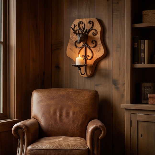 Wall Mounted Stag Candle Holder
