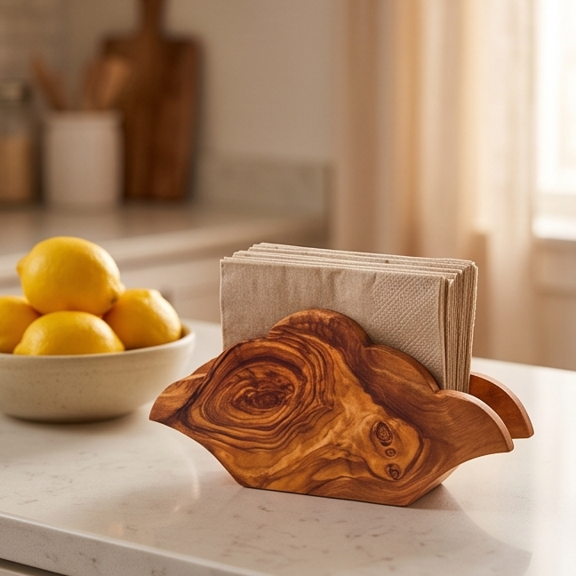 Olive Wood Napkin Holder | Various Shapes