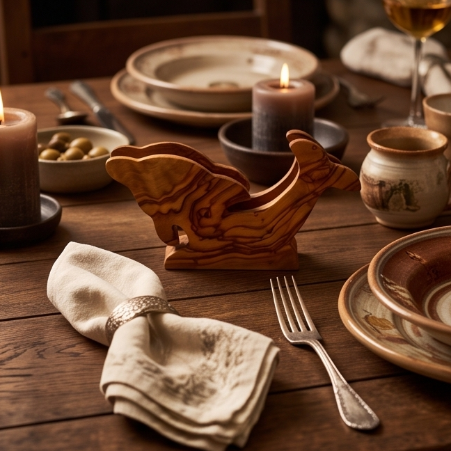 Olive Wood Classic Napkin Holder