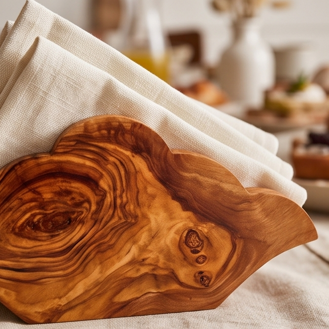 Olive Wood Fish Shaped napkin Holder