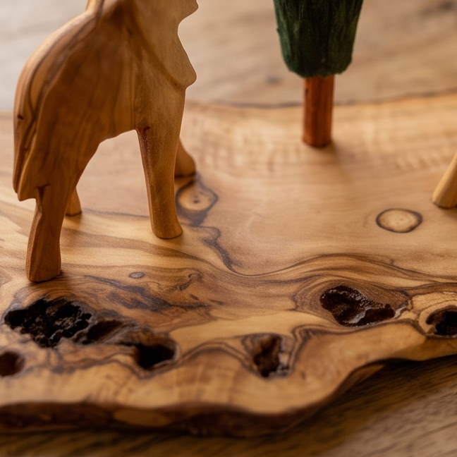 Hand Carved elephant figurine set