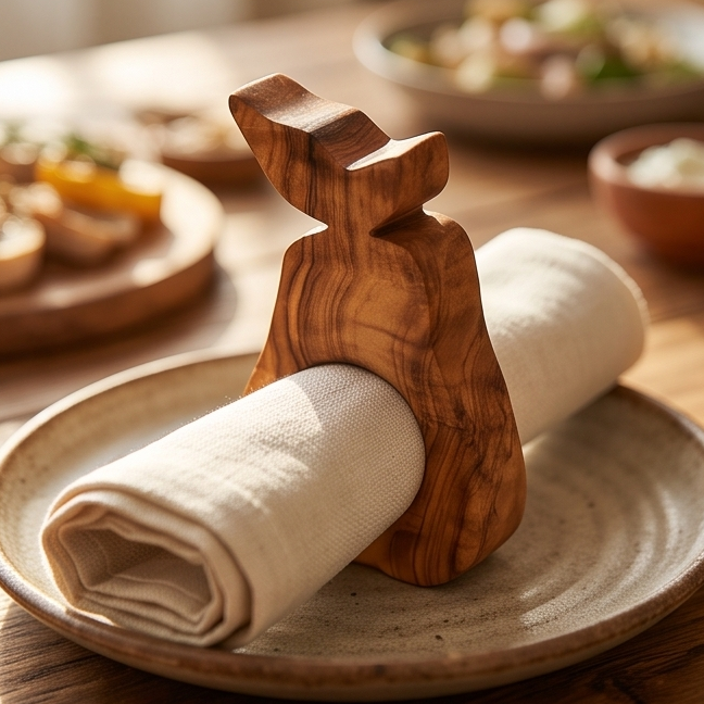 Olive Wood Fish Shaped napkin Holder