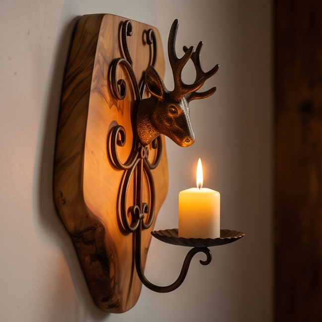 Wall Mounted Stag Candle Holder