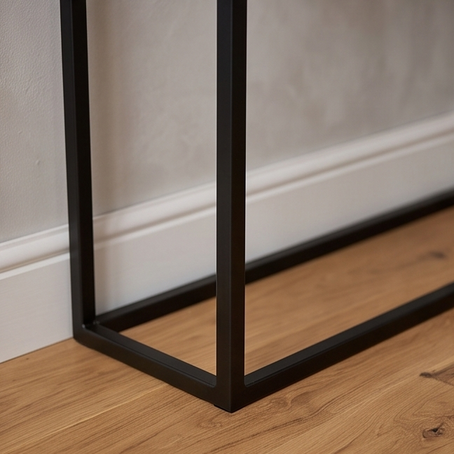 Hand made olive wood mirror and console table set