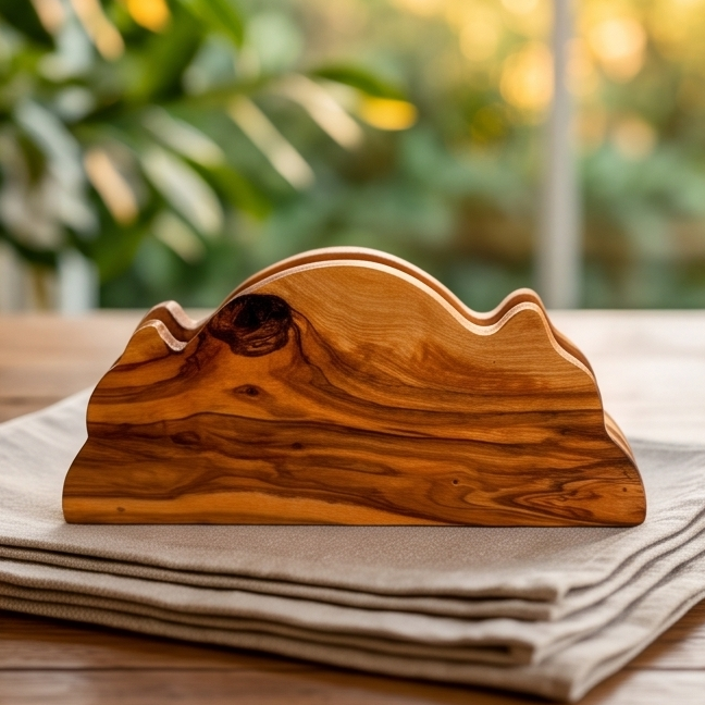 Olive Wood Classic Napkin Holder