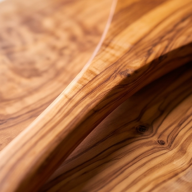 Olive Wood Curved Spatula 35 cm, stirring spatula, serving spatula, tasting spatula, kitchen utensils