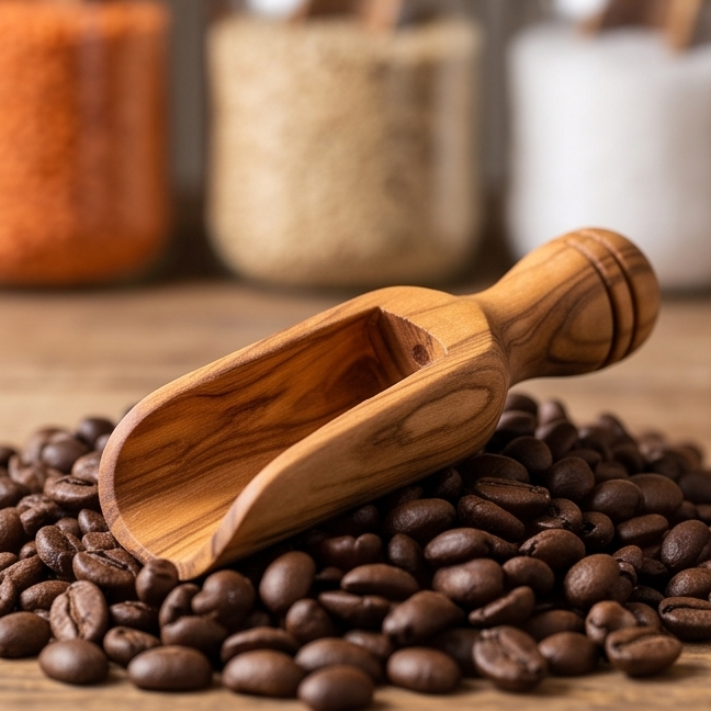 Olive Wood Wooden Handcrafted Spice Scoop | Various Sizes