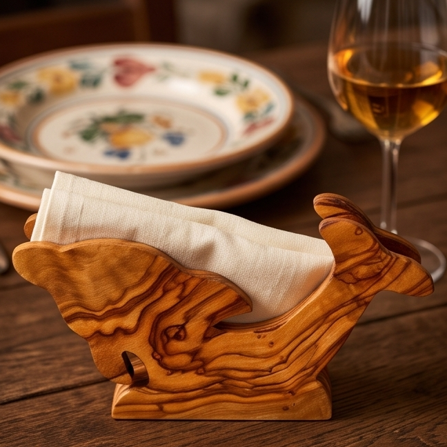 Olive Wood Classic Napkin Holder