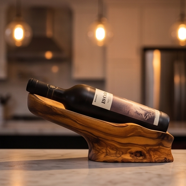 Olive Wood Wooden Wine Natural Bottle Holder