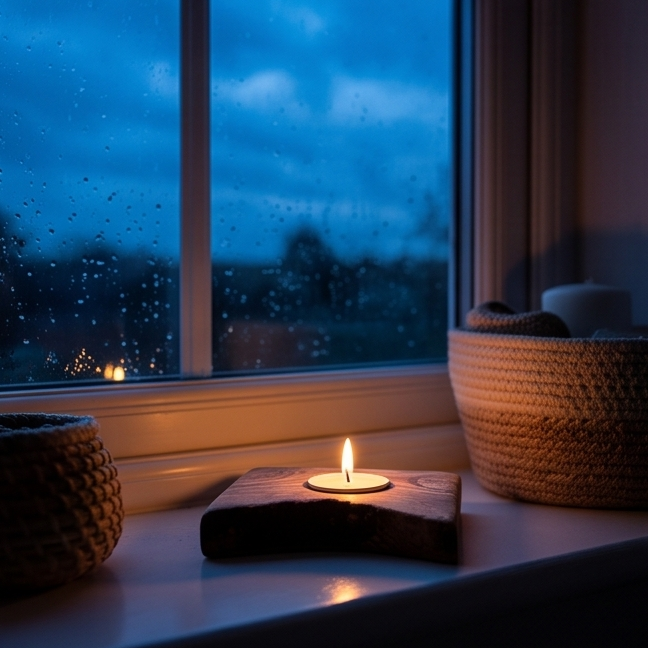 Olive Wood Flat Wooden Tealight Candle Holder | Various Sizes