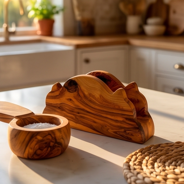 Olive Wood Napkin Holder | Various Shapes