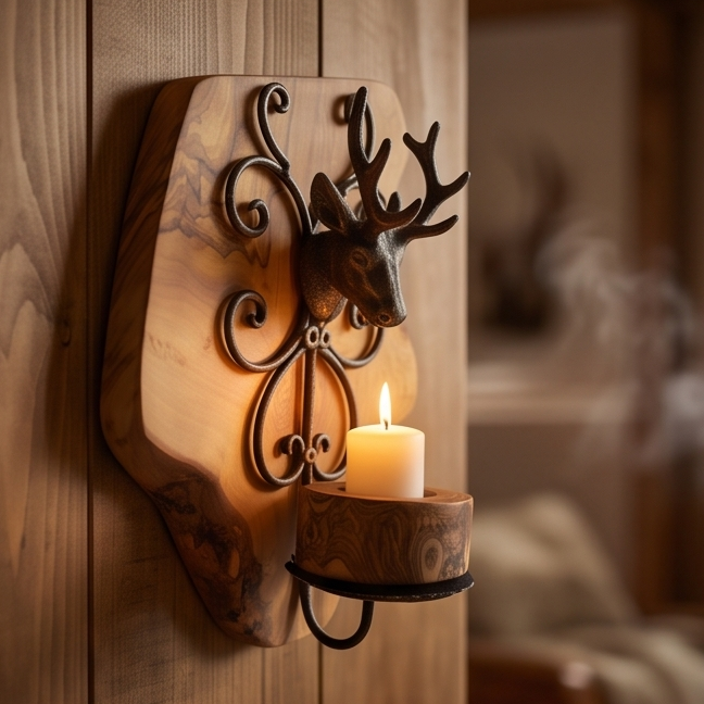 Wall Mounted Stag Candle Holder