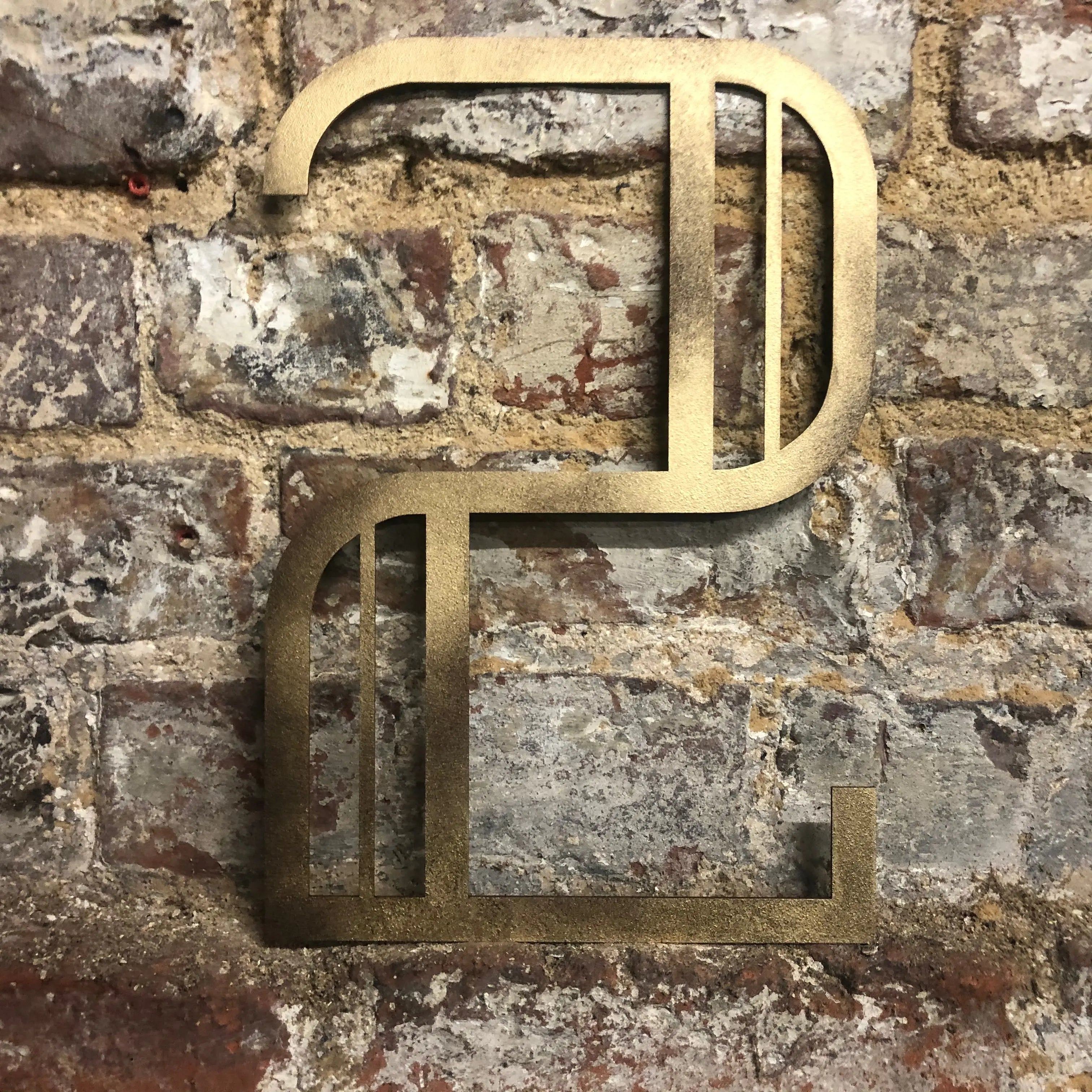 Rustic Warehouse Gold Art Deco Metal Alphabet Letters for House Signs
