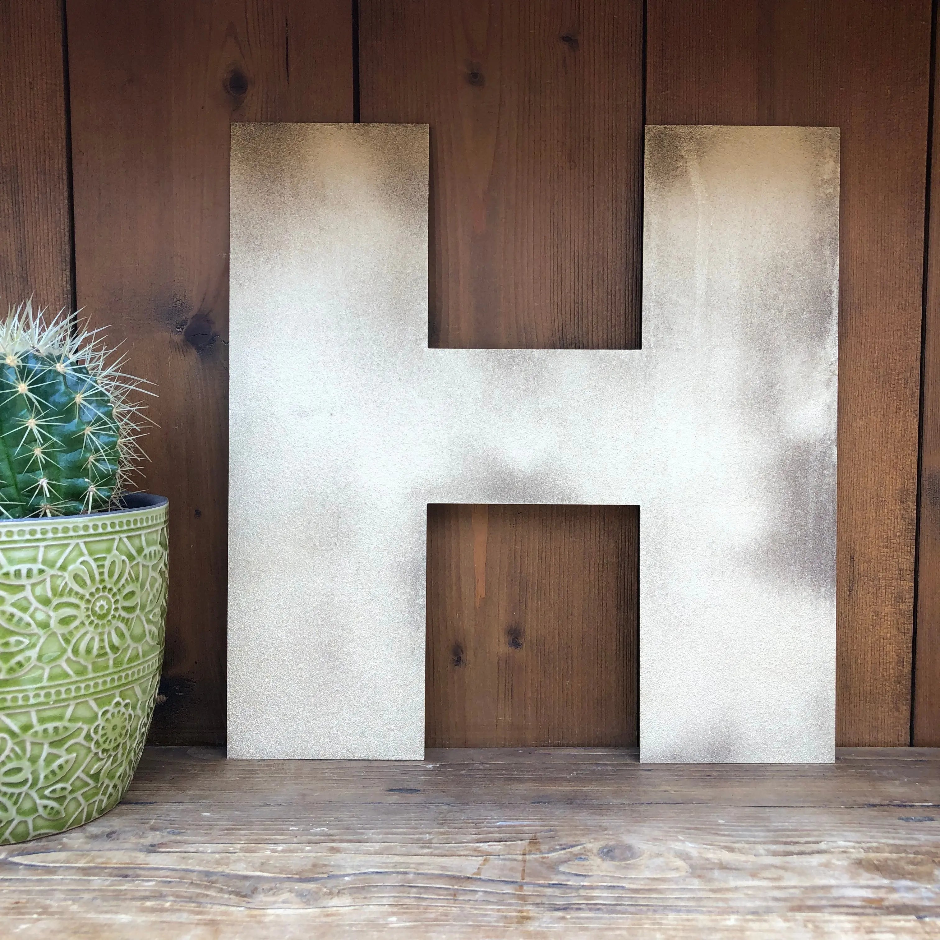 Rustic Warehouse Gold Metal Alphabet Letters – Vintage Fat Font Signage
